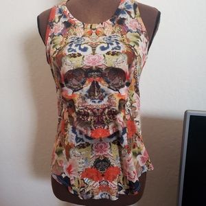 Alexander McQueen Floral Skull Tank Top